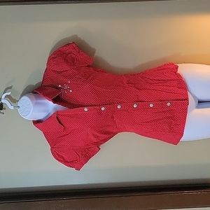 Sourpuss Red Atomic Starburst Button Up Shirt size small
